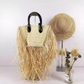 TASSEL STRAW BAG - BLACK